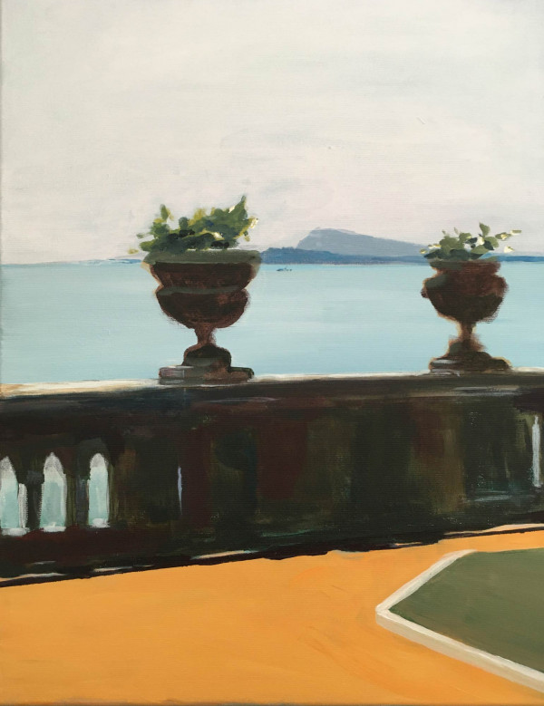 Promenade, Gardasee, 30x40, Acryl auf Leinwand, 2021