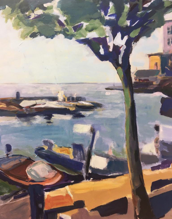 Hafen, Gardasee, 100x80, Acryl auf Leinwand, 2021